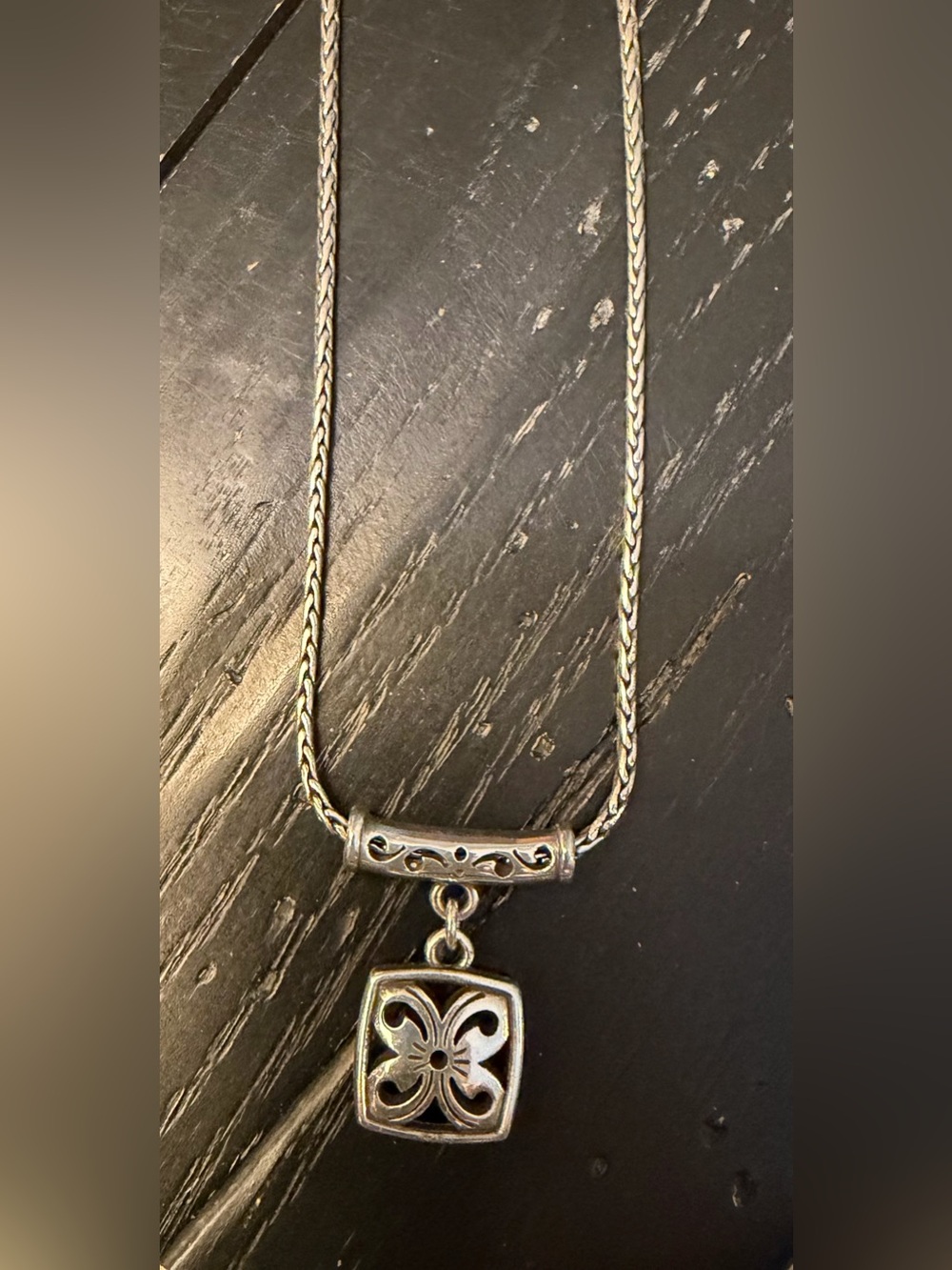 Brighton Silver-Tone Filigree Pendant Necklace